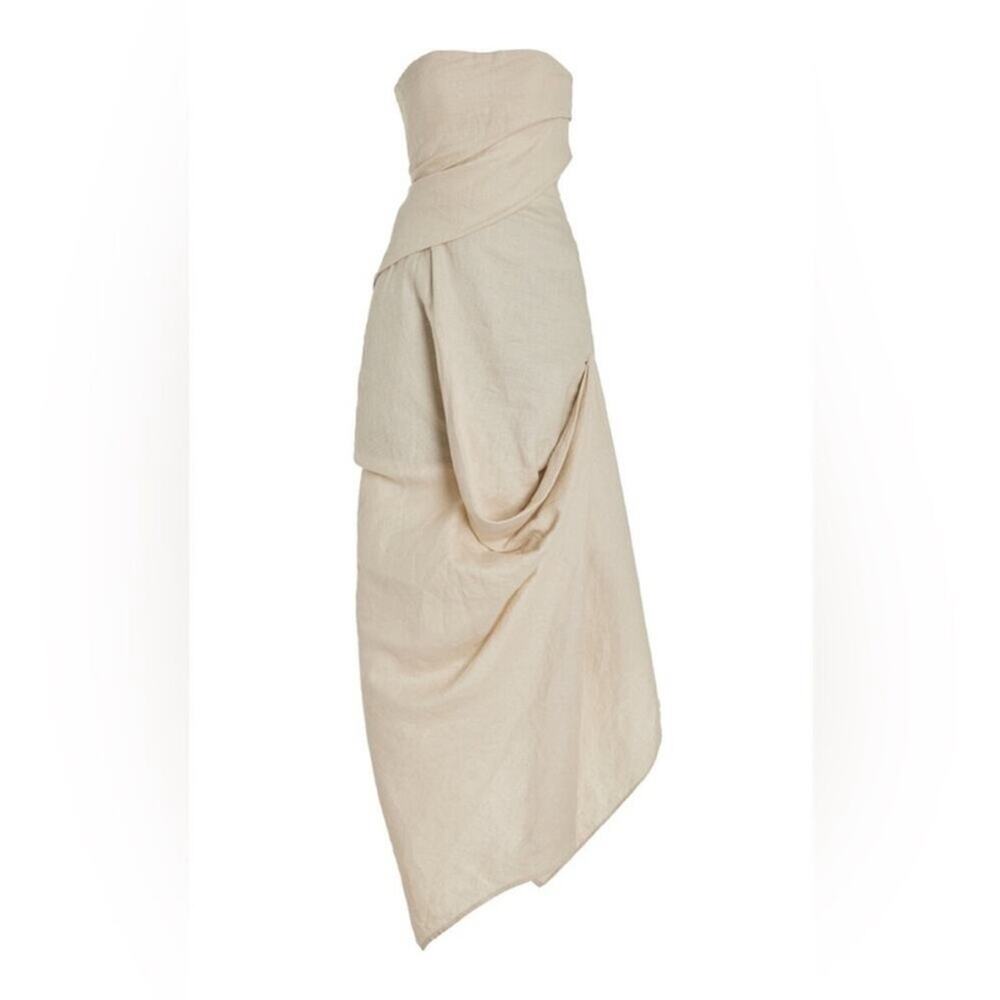 Staud Caravaggio Drap Linen Dress - Picture 3 of 10